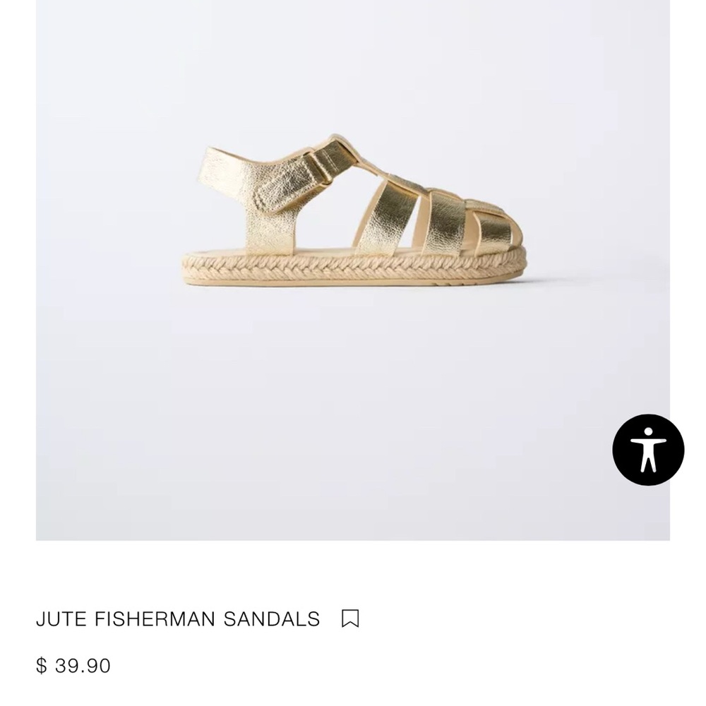 Zara Gold Jute Fisherman Sandals for Kids